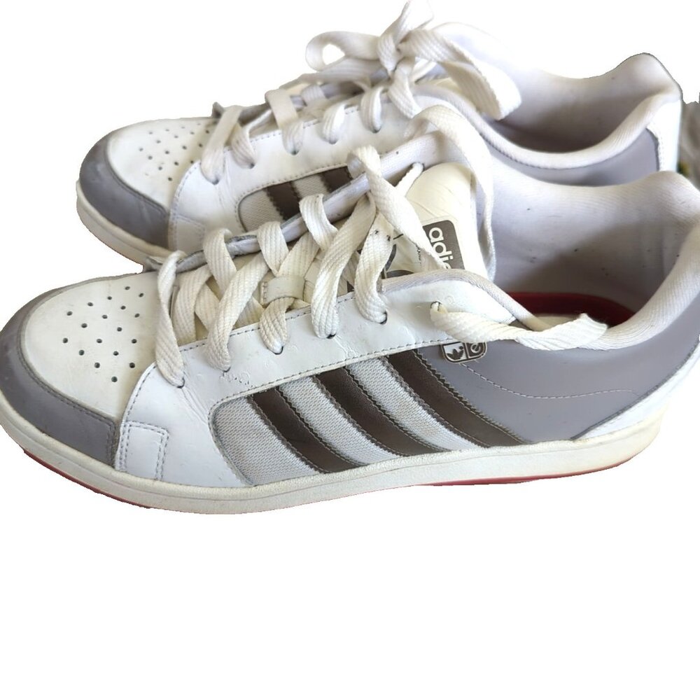 Adidas Evolution White Gray Athletic Sneakers Mens 10.5 Skateboard Sports -lp